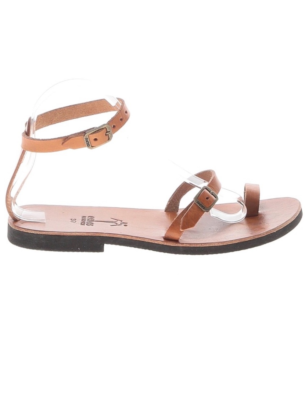 Calpas Toe Ring Leather Sandals Strappy Greek Sandals